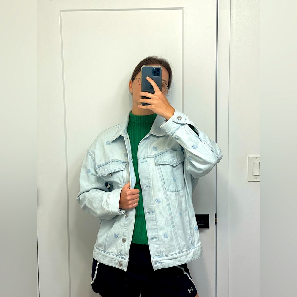 Hugo Boss oversize-fit denim jacket with logo